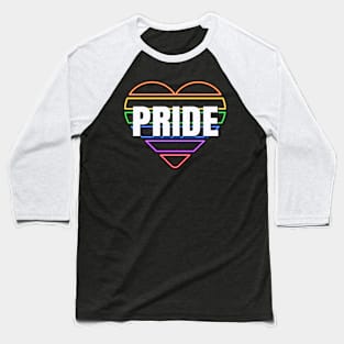 LGBTQ Pride Rainbow Heart Baseball T-Shirt